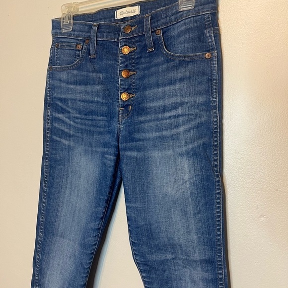 Madewell 10” High Rise Skinny Button Fly Raw Hem Jeans 27 - Picture 3 of 7